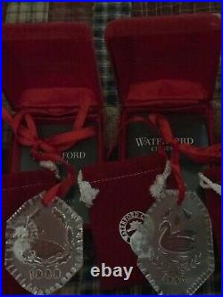 Lot of 18 Vintage Waterford Crystal Christmas Ornaments 1987-96/1998-05 Pristine