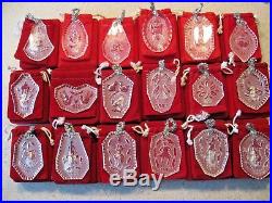 Lot of 18 Waterford Crystal 12 Days of Christmas Ornaments Set Plus 1978 1995