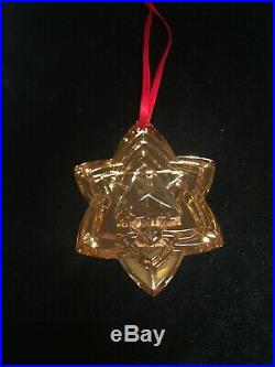 Lot of 2 Baccarat 2018 2017 Gold Annual Ornament Christmas Star Snowflake Noel