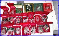 Lot of 20 vintage crystal Christmas ornaments Waterford 1977 1978 1980's 1990's
