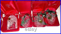 Lot of 20 vintage crystal Christmas ornaments Waterford 1977 1978 1980's 1990's
