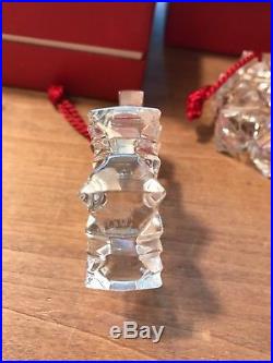 Lot of 3 BACCARAT Art Crystal 3D NOEL SNOWFLAKE Christmas ORNAMENT