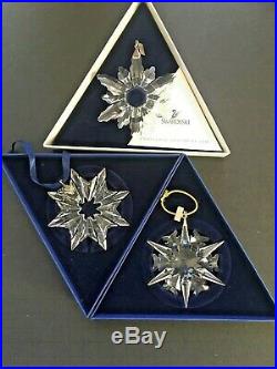 Lot of 3 Swarovski Crystal Christmas Ornaments 1998 2002 2003 Snowflake Austria