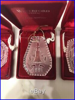 Lot of 6 Waterford Crystal Christmas Ornaments Set 1988 89 91 93 94 95 Final