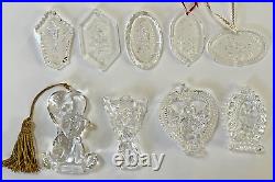 Lot of 9 Waterford Crystal Ornaments