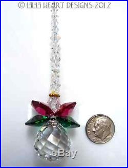 M/w Swarovski Crystal Ball Christmas Angel with Halo ORNAMENT Lilli Heart Designs