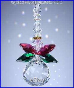 M/w Swarovski Crystal Ball Christmas Angel with Halo ORNAMENT Lilli Heart Designs