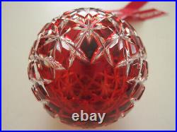 MINT 2013 Annual RUBY Ball Cased Crystal Ornament WATERFORD 161066 Original Box