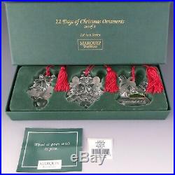 Marquis Waterford 12 Days of Xmas 1st Edition Set 3 Ornament Partridge French +
