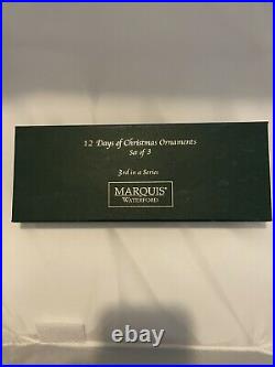 Marquis Waterford 12 Days of Xmas 3rd Edition Set 3 Ornaments Swans Maids Ladies