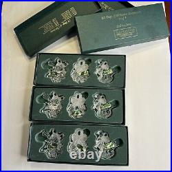 Marquis Waterford Crystal 2 in a Series Ornaments Set Of 9 12 Days Of Christmas