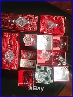 Multiple WATERFORD CRYSTAL Christmas Ornaments