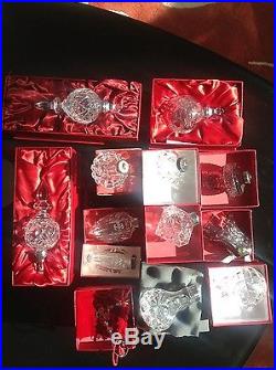 Multiple WATERFORD CRYSTAL Christmas Ornaments