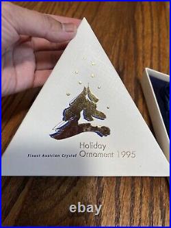 NEW 1995 Swarovski Crystal 3 Annual Christmas Holiday Ornament Box, Certificate