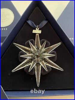NEW 2005 Swarovski Crystal 3 Annual Christmas Holiday Ornament Box Cert 200501