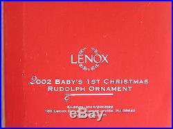 NEW Lenox 2002 Silver Christmas Tree Ornament Gift Crystal Egg Blue Stars NIB