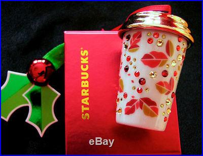 NEW Starbucks SWAROVSKI CRYSTAL Limited Edition Christmas Ornament NIB Sold-Out
