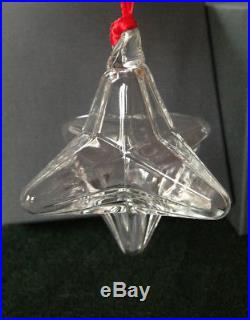 NEW in BOX Art Glass STEUBEN HOLIDAY STAR ORNAMENT Crystal LOVE CHRISTMAS Tree
