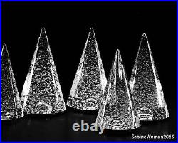NEW in BOX STEUBEN glass BUBBLE TREE ornament FOREST snow pine star light XMAS