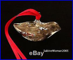 NEW in BOX STEUBEN glass HOLIDAY DOVE ornament crystal XMAS tree bird heart art