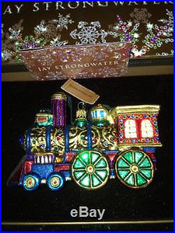NEW in BOX/TAG JAY STRONGWATER TRAIN ORNAMENT CHRISTMAS SWAROVSKI CRYSTALS