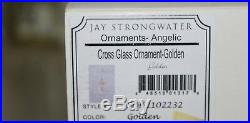 NEW in Box JAY STRONGWATER Cross Glass Ornament Golden Christmas Jewel CRYSTALS