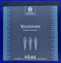 NIB 2020 Waterford Set Of 3 Topaz Mix Ombre Icicle Christmas Ornament #1055102