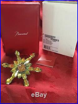 NIB FLAWLESS Exquisite BACCARAT Crystal 2013 Gold SNOWFLAKE Christmas ORNAMENT