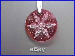 NIB Lalique Crystal RED Snowflake Christmas 2013 Ornament NEW Holiday Ornament