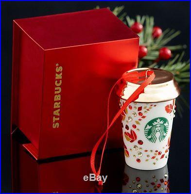 NIB New Starbucks 2013 SWAROVSKI Crystal Limited Edition Christmas Ornament