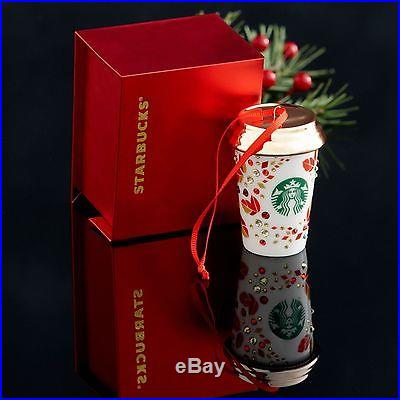 NIB New Starbucks 2013 SWAROVSKI Crystal Limited Edition Christmas Ornament