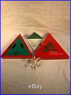 NIB Rare 1992 Swarovski Holiday Christmas Ornament Crystal, Box & COA