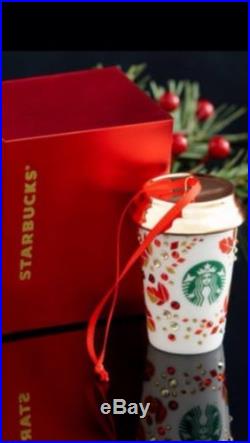 NIB Starbucks HTF 2013 LIMITED EDITION SWAROVSKI CRYSTALS Ornament Christmas