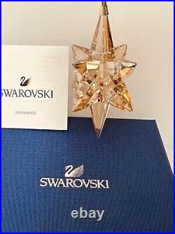 NIB Swarovski A. E. 2017 Large 3D Star Christmas Gold Crystal Ornament #5301220