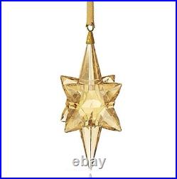 NIB Swarovski A. E. 2017 Large 3D Star Christmas Gold Crystal Ornament #5301220