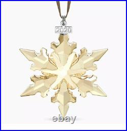 NIB Swarovski Annual Ed 2020 Festive Ornament Gold Crystal Snowflake #5489192