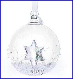 NIB Swarovski Christmas Ball 2014 With Star Inside Crystal Ornament #5059023