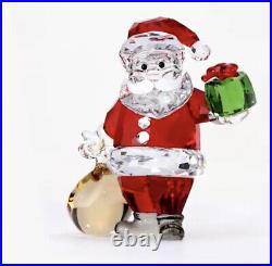 NIB Swarovski Christmas Santa Claus With Gift Bag Crystal Figurine #5539365