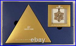 NIB Swarovski SCS 2016 Ornament Set Of 2 Gold Crystal Snowflake 5222349 5222353