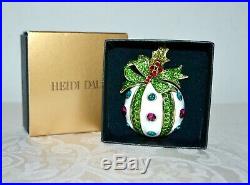 New $170 HEIDI DAUS Holly Jolly Crystal/Enamel Ornament Pin