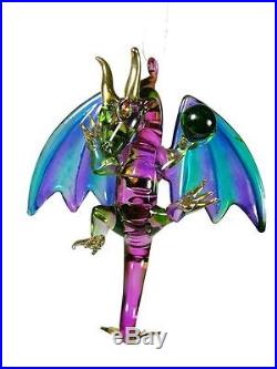 New Glass Wizard Purple Dragon SheDevil Mythical Crystal Ball Beast Ornament