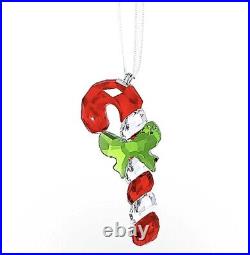 New In Box Authentic Swarovski Christmas Candy Cane Crystal Ornament #5223610