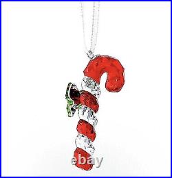 New In Box Authentic Swarovski Christmas Candy Cane Crystal Ornament #5223610