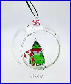 New SWAROVSKI Crystal Christmas Holiday Cheers Santa's Elf Ball Ornament 5596383
