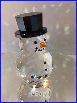 New Swarovski Crystal Snowman With Hat Figure Ornament Xmas 5135852 Bnib