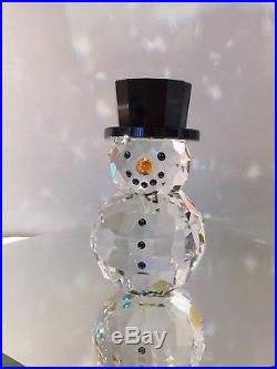 New Swarovski Crystal Snowman With Hat Figure Ornament Xmas 5135852 Bnib