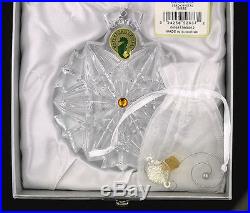 New Waterford 2014 Lead Crystal Snowflake Wishes Peace Christmas Ornament