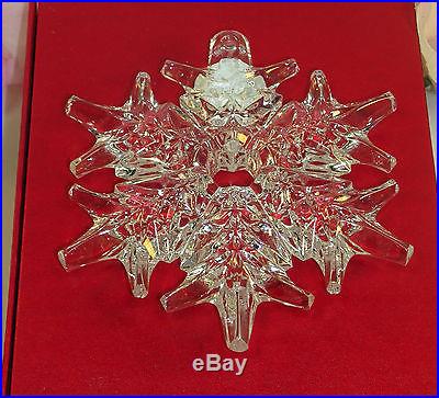 New Waterford Lead Crystal 2013 Snow Crystal Pierced Christmas Tree Ornament