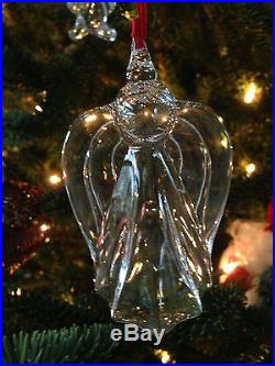 New in Box Art Glass STEUBEN ANGEL Christmas Ornament Lovely Rare Heart Crystal