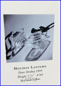 New in Box Art Glass STEUBEN HOLIDAY LANTERN ORNAMENT Crystal Heart Christmas